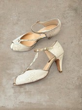 Rachel Simpson cream lace heels