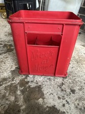 Bottle Crate 6 Bottle Holder Red Plastic Beers At Home Vintage Retro 