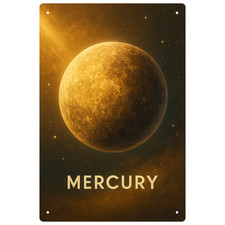Mercury planets metal sign |