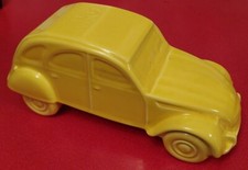 Rare Vintage Dartmouth Pottery Citroen 2CV Yellow Ceramic Car Model 