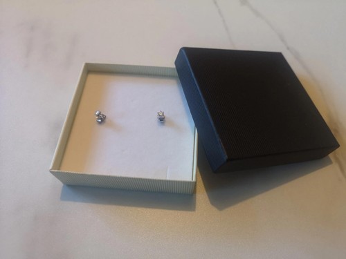 Silver real diamond earrings - silver,