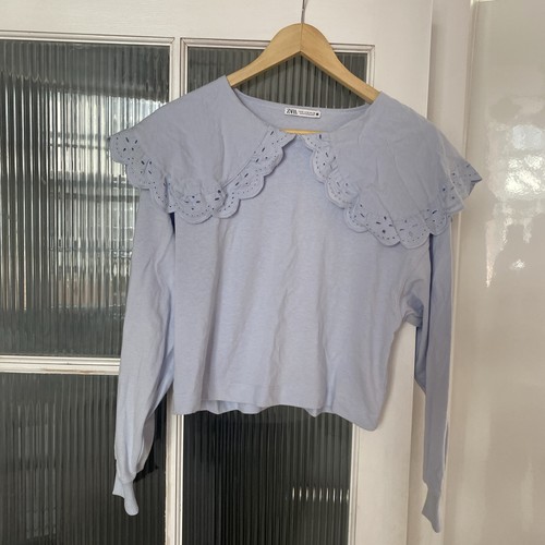 Zara pale blue pretty collar - pale,