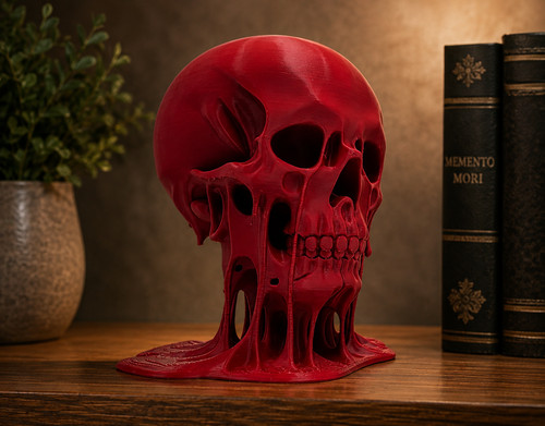 Melting skull sculpture - skull,