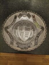 Antique clear glass coronation plate bowl Edward and Alexandra june 26 1902 RARE