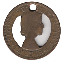 1965 British Elizabeth II Half Penny Modified to Pendant
