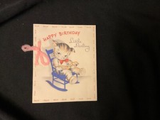 Vintage Kitten Reading Book in