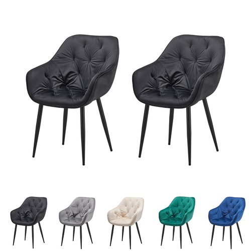 Set velvet dining chair - of,