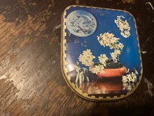 Attractive Vintage Hinged  Sharps Toffee Tin  4.5” x 3.75”