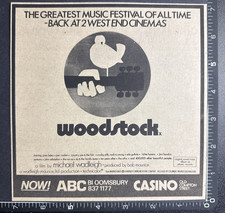 WOODSTOCK - ORIGINAL MOVIE ADVERT  | 1976 ORIGINAL MAGAZINE ADVERT 7X7"