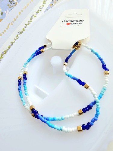 Blue ombre beaded surfing - blue,
