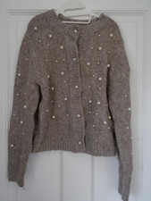 Zara Girl's Brown Pearly Cardigan (10 Years)