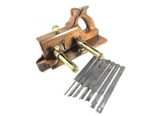 MATHIESON No.10 Brass Stemmed Plough Plane. (37141)