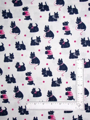 Scottie dog animal fabric - scottie,