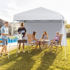 Foldable Outdoor Patio Shelter Gazebo Portable Backpack-White