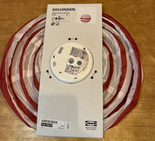 Ikea Solvinden 12" Red Stripe LED Outdoor solar hanging light 30cm  105.139.57