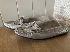 Damart Size 7 Silver Moccasin Women’s Super Comfy flat shoes Ideal For Dancing