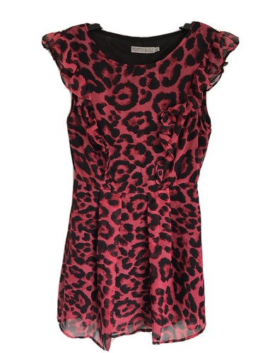 Ladies red black animal print - red/black,
