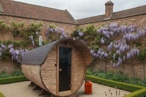 Outdoor barrel sauna gas - outdoor,