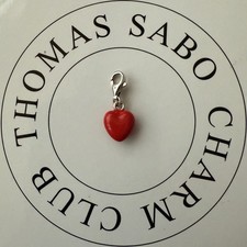 Thomas Sabo Sterling Silver 925 Red Enamel Heart Charm Pendant