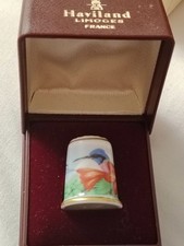 Haviland Limoges Hummingbird Thimble in Original Box 