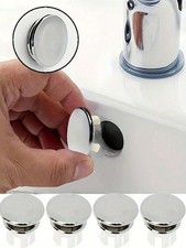 5Pcs Bathroom Basin Sink Overflow Ring Chrome Hole Cover Cap Inserts,Round uk