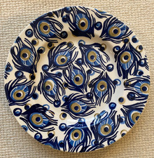 Emma Bridgewater plate, 8.5 inches,  rare blue peacock pattern - immaculate