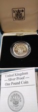 1986 United Kingdom Silver Proof One  Pound Coin Box And Certificate