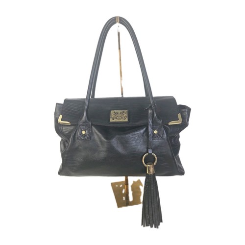 Biba black leather shoulder