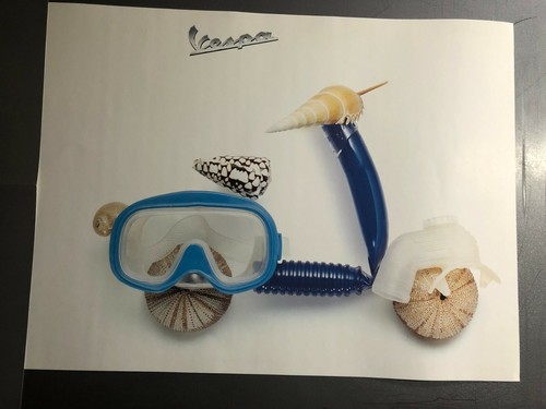 Vintage vespa whimsical print - vespa,