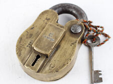 Extra Large Old Brass Padlock 4-5 Lever Vintage Brass Padlock