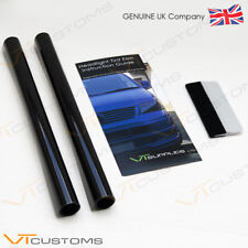 2 Lot 30 x 75cm Light Smoke Black Tint Film Headlights Tail light Car + SQUEEGEE