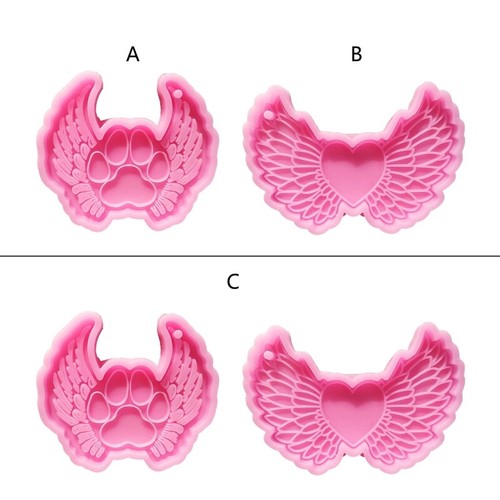 Angel wing keychain silicone - keychain,