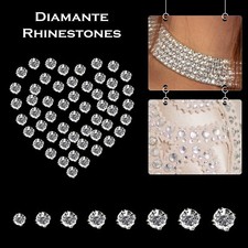 50-500pcs Sew On Crystal Clear Glass Diamante Rhinestone Crafts Jewellery Making