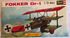 REVELL WW1 FOKKER Dr-1 TRIPLANE MODEL AIRCRAFT KIT.  SCALE 1:72. KIT  H-652