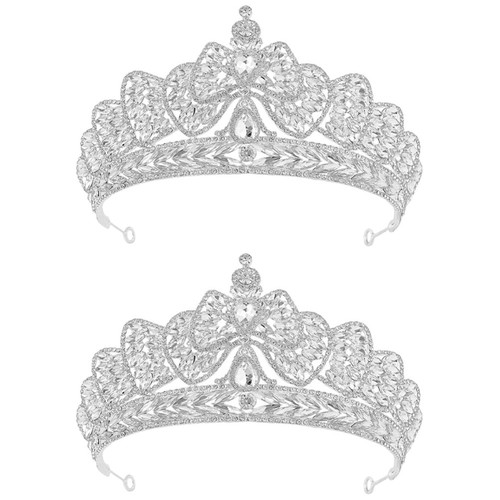 2pcs sparkling bridal crowns - 2pcs,