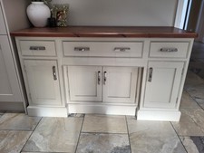 Solid Wood Sideboard Storage Cabinet with 3 Drawers Large Wide Dresser Unit