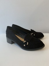 New Look 915 Size 1 Shoes Faux Suede Buckle Chunky Heel Used