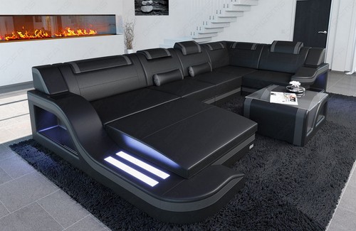 Leather couch sofa palermo - leather,