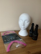 New Polystyrene Wig Head + wig Stand + Wig Shampoo/conditioner (1/2 Full)