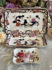 Masons Mandalay Blue Sandwich Tray, Biscuit Tray & Candy Dish All Excellent!