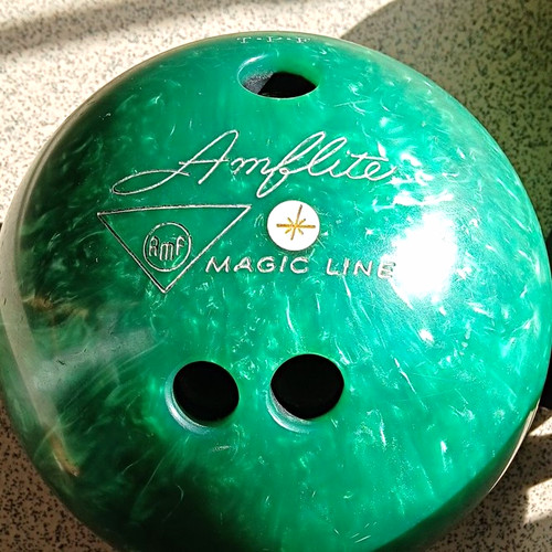 Amf vintage green bowling ball - vintage,