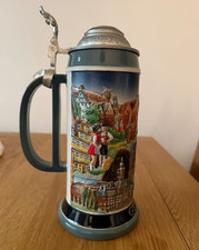 German Beer Stein with Pewter Lid