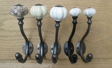 Antique Iron coat hooks Vintage Retro Rustic Shabby Chic Door Wall Clothes hook