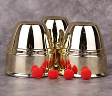 LARGE GOLD CUPS & BALLS MAGIC TRICK – Classic Street & Stage Illusion