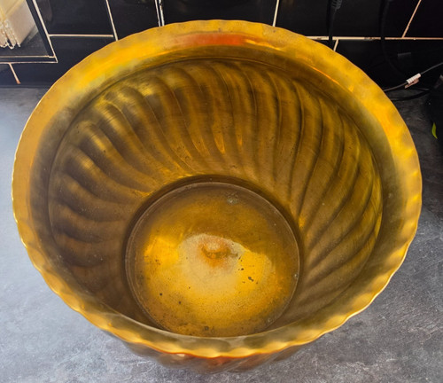 Vintage brass copper planter - brass,