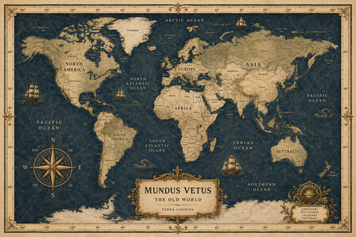 Vintage world map poster - 17.,