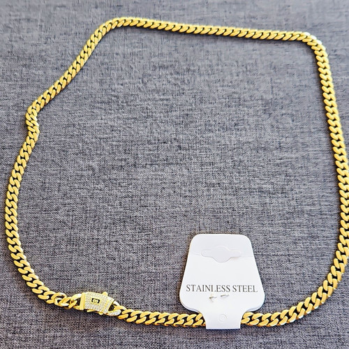 Gold tone stainless steel - steel, curb