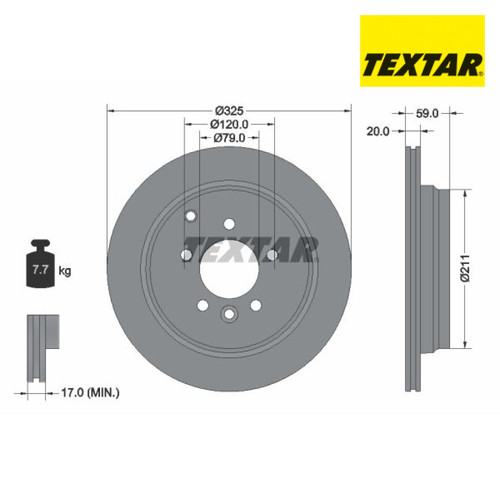 Brake disc textar 92147603 - textar, for