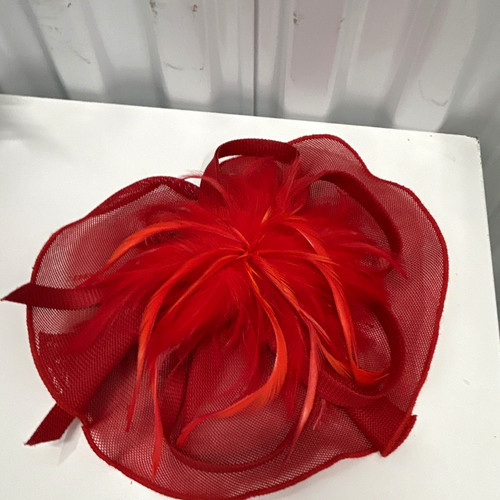 Red mesh feather flower - feather,