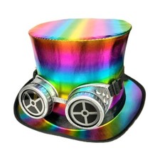 Rainbow Top Hat & Silver Cross